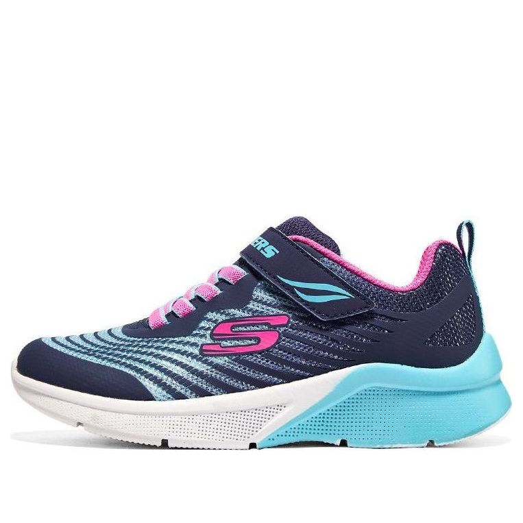(GS) Skechers Microspec Rejoice Racer Athletic Sneakers 'Black Blue Pink' 302349L-NVMT