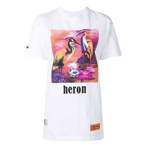 (WMNS) HERON PRESTON Heron Print T-Shirt 'White Fuschia' HWAA007R196320260188