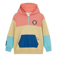 (GS) Skechers Logo Printed Half-Zip Hoodie 'Tan Blue Pink' L321G087