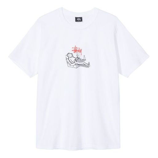 Stussy Loungin Tee Short Sleeve Unisex White 1904388