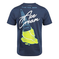adidas M Ss Q1 Tee Ao Back Printing Tennis Sports Short Sleeve Navy Blue GN8069