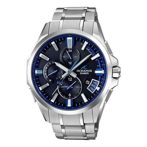CASIO Solar Powered Blue DialSilver Strap Blue DialSilver Strap Mens BlueSilver Analog OCW-G2000-1A2021