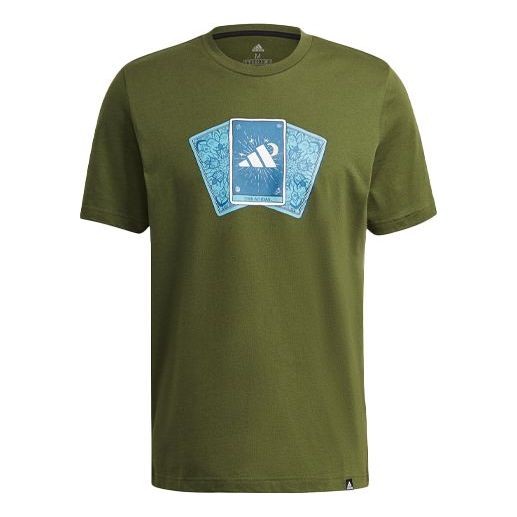 adidas Tarot Bos M Printing Sports Round Neck Short Sleeve Green GN8180
