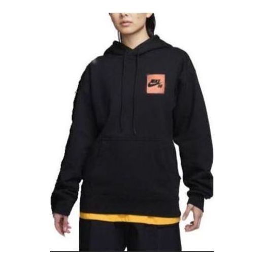 Nike SB Fleece Pullover Skate Hoodie 'Black Orange' FQ2195-010