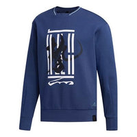 adidas WJ SWT Logo Casual Sports Round Neck Pullover Blue FM9346