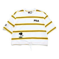 FILA FUSION x Jeremyville Crossover Stripe Loose Short Sleeve Orange White Stripe T11W139103F-WT