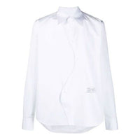 Off-White SS21 Solid Color Casual Cozy Long Sleeves Shirt Loose Fit White OMGA179S21FAB0010110
