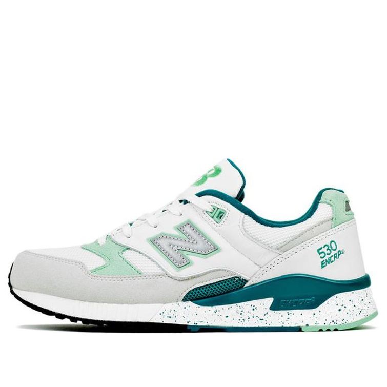 New Balance 530 Series 90 s Running Leather Low-Top R unning Shoes White/Green M530PSA