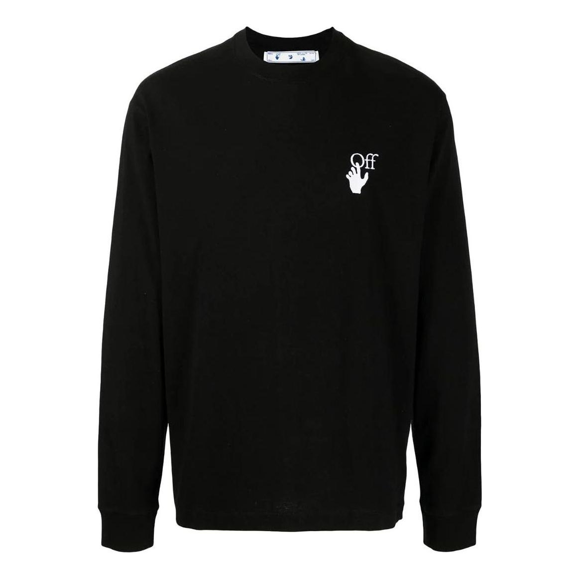 Men's Off-White FW22 Logo Round Neck Long Sleeves Version Black OMAB064F21JER0061001BLACK