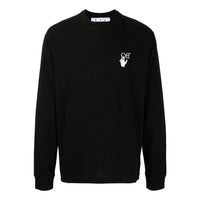 Men's Off-White FW22 Logo Round Neck Long Sleeves Version Black OMAB064F21JER0061001BLACK