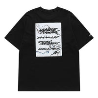 FILA FUSION x FUTURA Crossover Sports Round Neck Short Sleeve Couple Style Black T11U138103F-BK