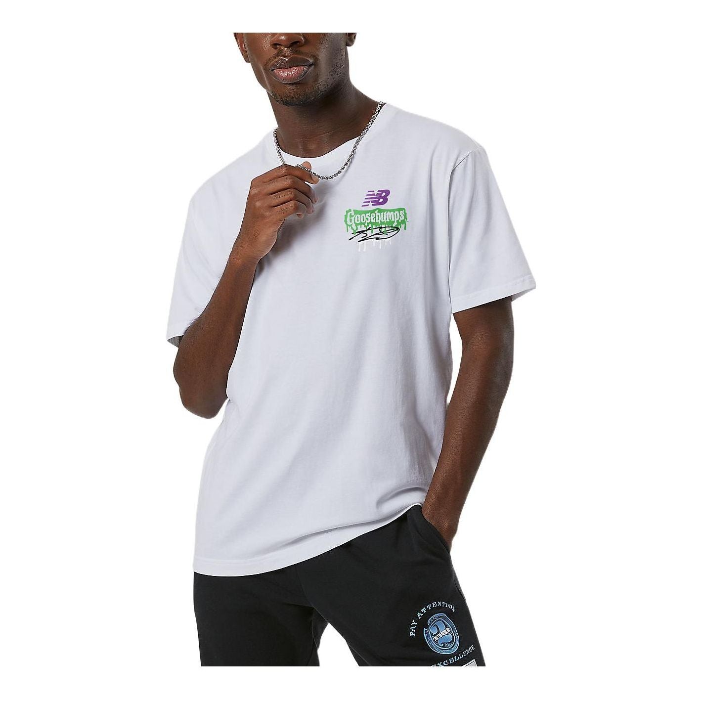 New Balance Hoops KL2 Goosebumps Short Sleeve T-shirt Asia Sizing 'White' MT13928-WT
