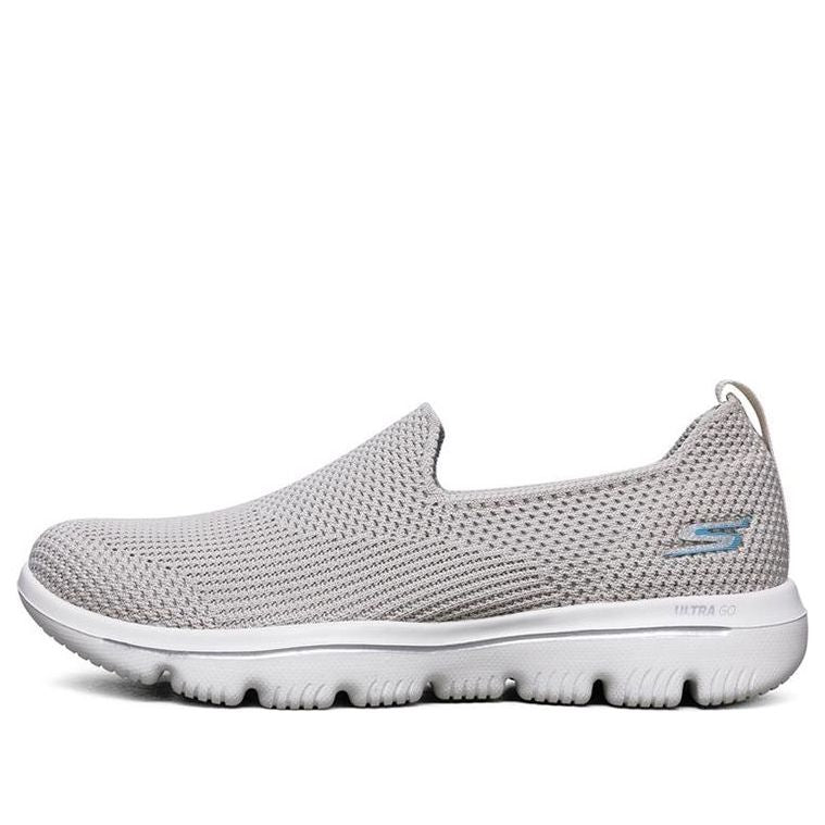 (WMNS) Skechers Go Walk Evolution Ultra Slip-On Shoes Gray/Chestnut 15761-TPE