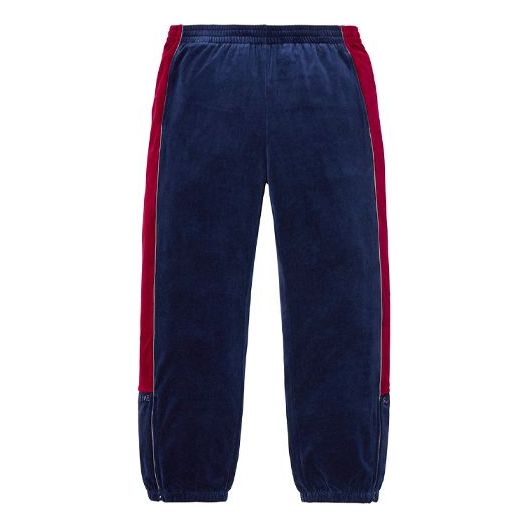 Supreme FW18 Velour Track Pant Navy Velvet Long Pants Casual Pants Unisex Navy Blue SUP-FW18-245