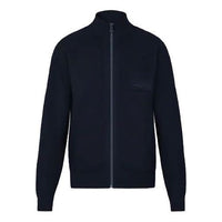Men's LOUIS VUITTON Embroidered Alphabet ribbed Zipper Jacket Blue 1A5CKW