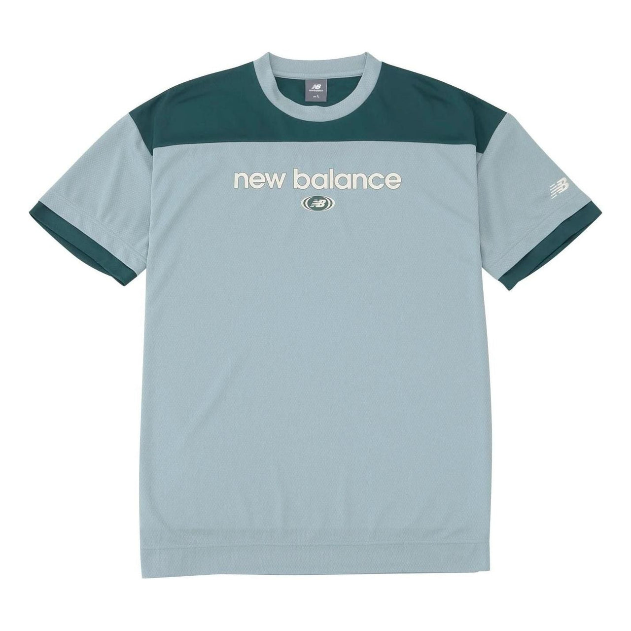 New Balance Linear Logo Honeycomb Mesh T-shirt Asia Sizing 'Salt Marsh' AMT45072-SAM
