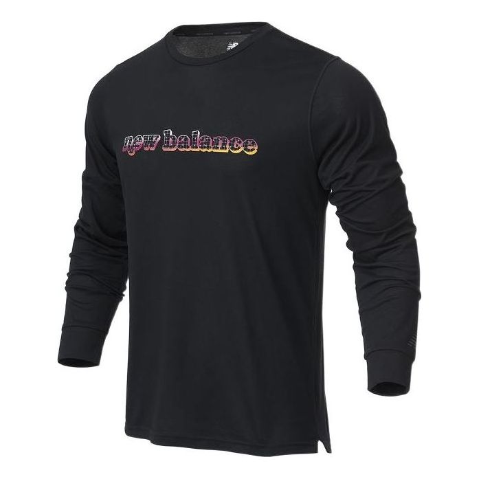 New Balance R.W.Tech Graphic Long Sleeve T-Shirt Asia Sizing 'Black' MT21065-BK