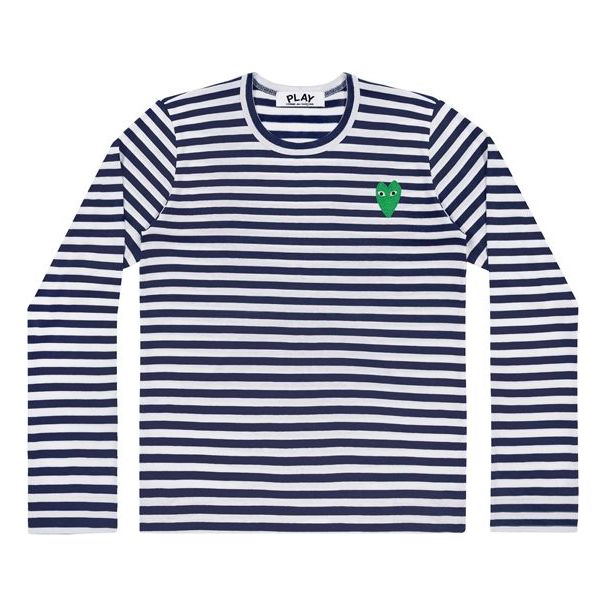 (WMNS) COMME des GARCONS PLAY Stripe Long Sleeves Tee 'Blue White Green' AZ-T051-051-1