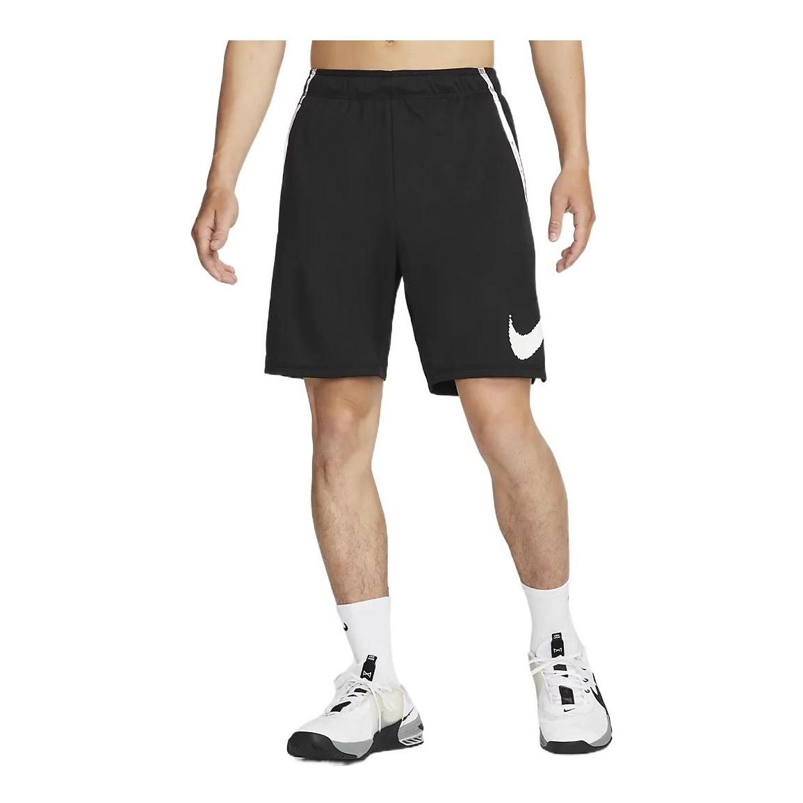 Men's Nike Printing Logo Knit Training Shorts Black DQ4813-010