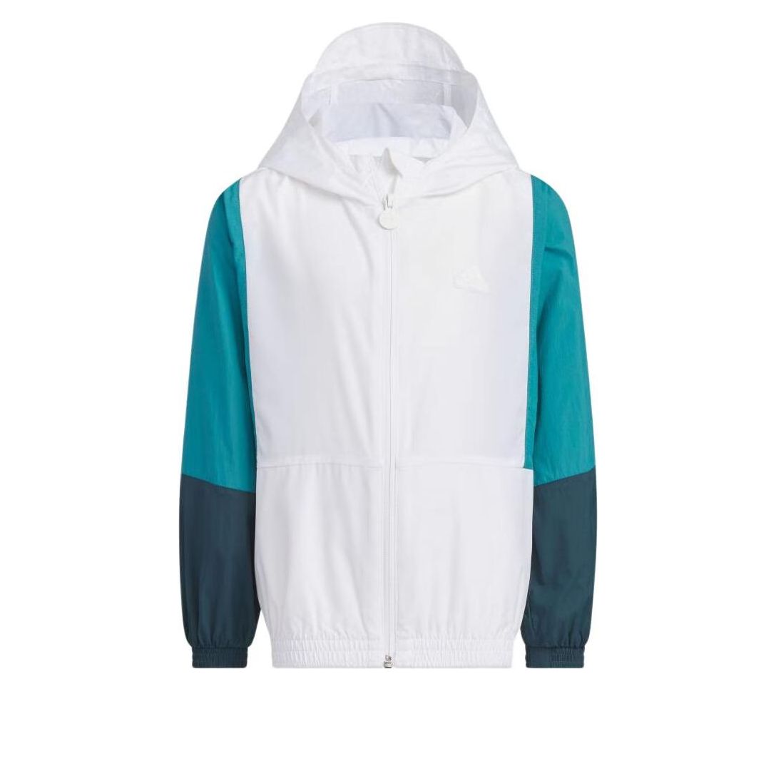 (GS) adidas Sportswear Jacket Asia Sizing 'White Teal' IT4041