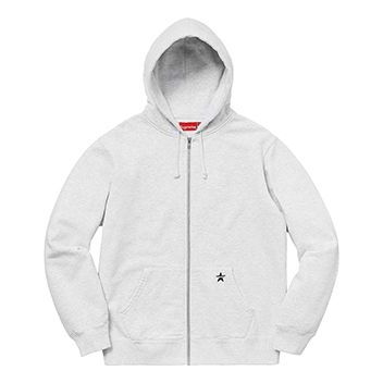 Supreme SS19 Star Zip Up Sweatshirt Zipper Unisex light grey SUP-SS19-878