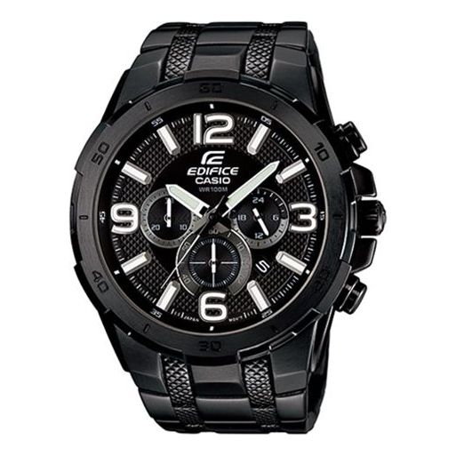 CASIO Waterproof Stainless Steel Strap Mens Black Analog EFR-538BK-1AV