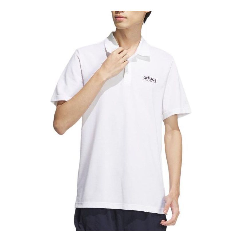 adidas Pique Solid Polo Shirt Asia Sizing 'White' JI9056