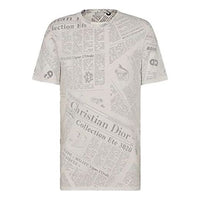DIOR And Daniel Arsham Newspaper Print Short Sleeve For Men Beige 023J600C0589-C089