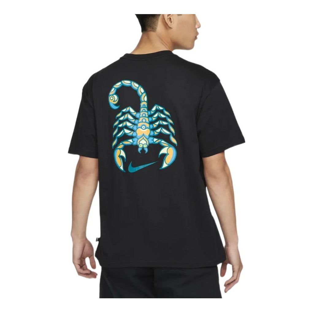 Nike Casual Sports animal Pattern Skateboard Short Sleeve Black DQ1849-010
