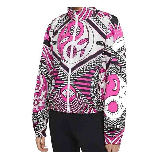 (WMNS) Nike Sportswear Printing Zipper Jacket Purple/Red CJ3882-623
