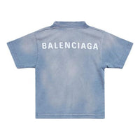 (GS) Balenciaga Back T-shirt 'Blue White' 681864TPVK14313
