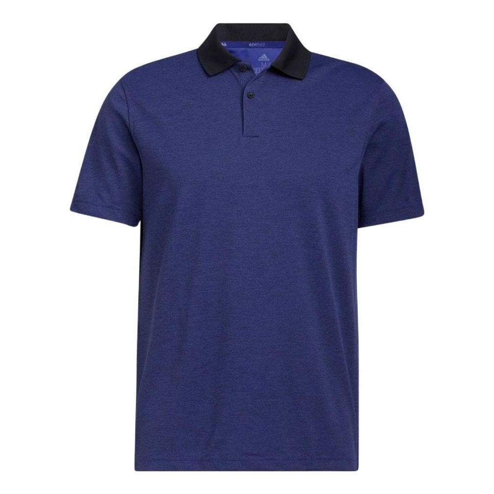 Men's adidas Solid Color Minimalistic Short Sleeve Japanese Version Blue Polo Shirt HC5578