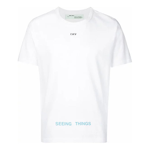 Men's Off-White Printing White T-Shirt OMAA014F171850470188