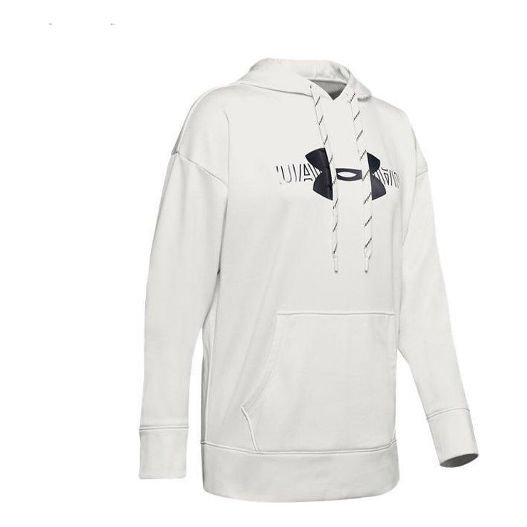 (WMNS) Under Armour Fleece Logo Printing Sweatshirt White 1344391-112