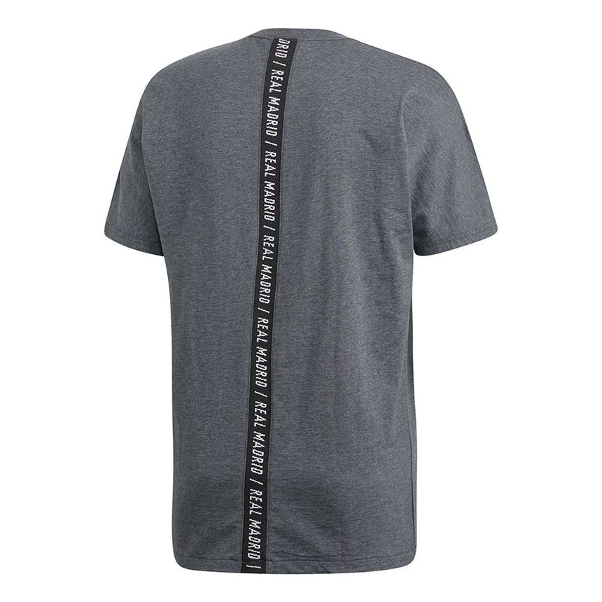 adidas Real Ssp Tee Real Madrid Webbing Soccer/Football Sports Short Sleeve Gray DP5182
