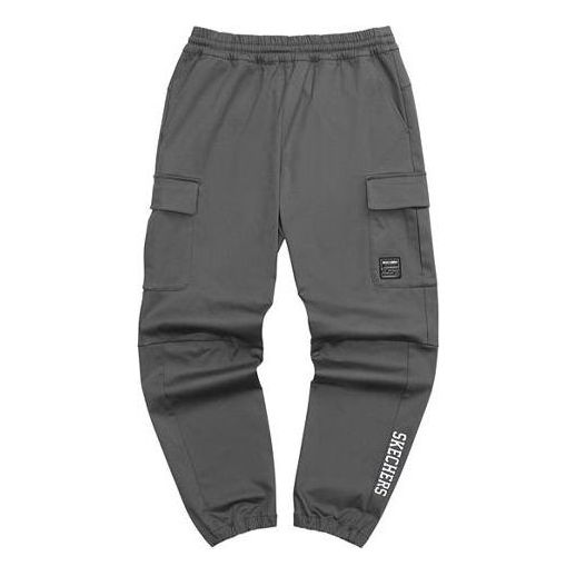 Skechers Logo Printed Workwear Straight Pant 'Grey Black Green' L321M192