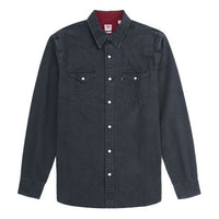 Levis Lapel Collar Denim Long Sleeve Shirt Men s Black 85745-0008