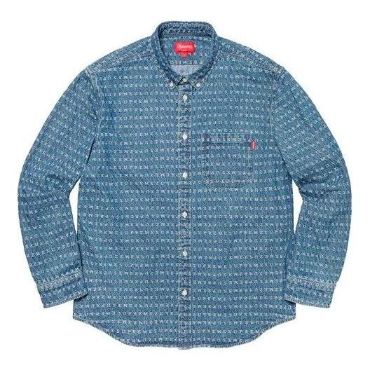 Supreme Jacquard Logos Denim Shirt 'Blue' SUP-SS20-513