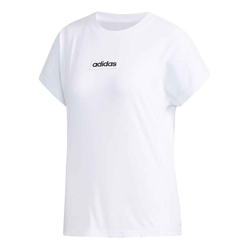 (WMNS) adidas neo C+ T Casual Sports Alphabet Round Neck Short Sleeve White EI4679