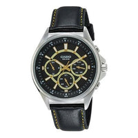 Men's CASIO Waterproof Quartz Watch Three Eyes Stainless Steel Strap 47.5mm Belt Mens Black Analog MTP-E303L-1AVDF