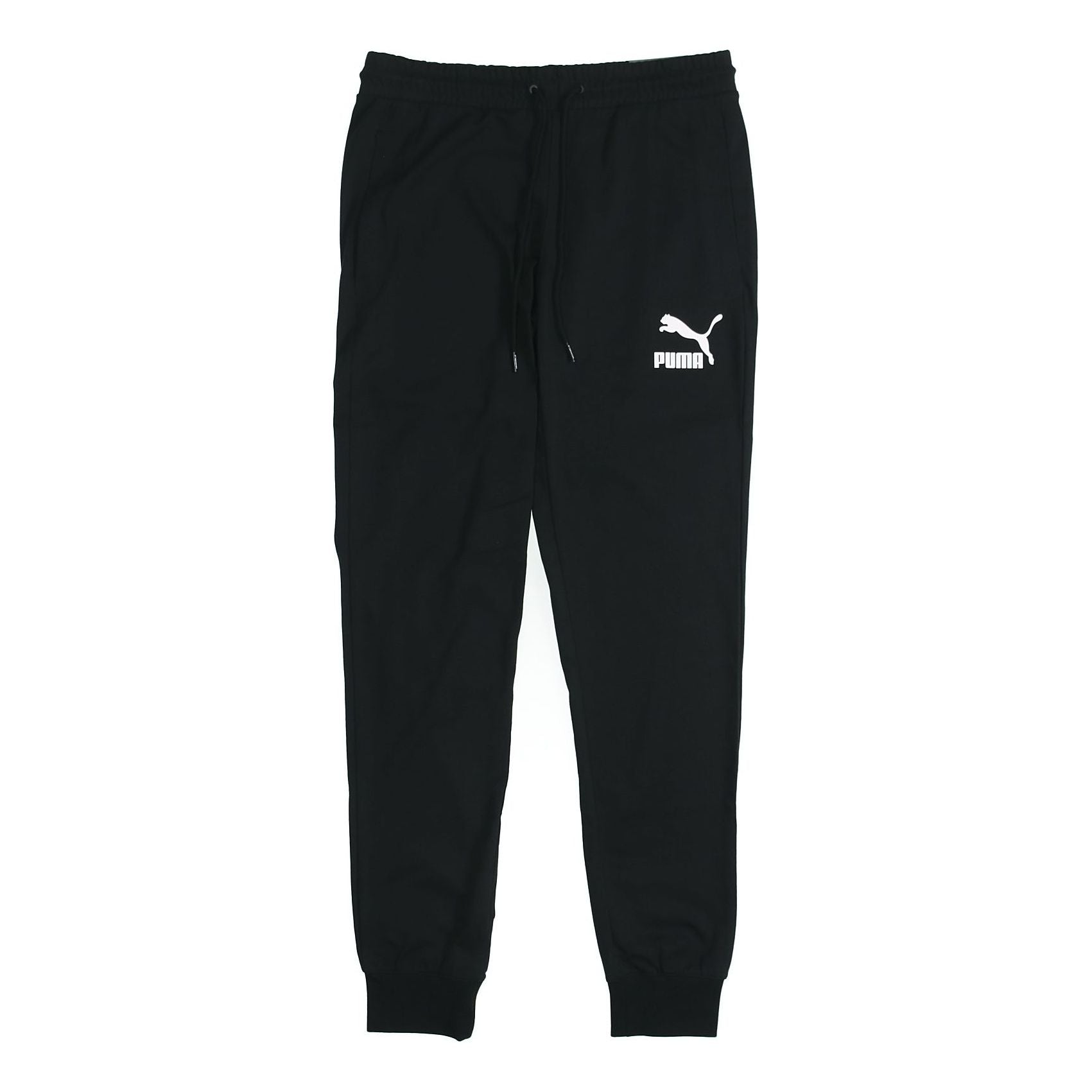 PUMA Classics Jersey Cuffed Pants 'Black White' 597488-01