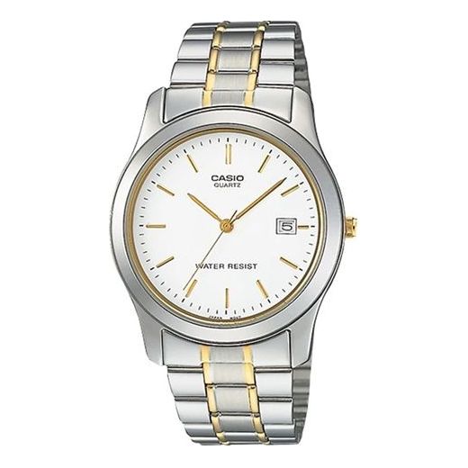 CASIO Waterproof Stainless Steel Strap Mens White Analog MTP-1141G-7AQ