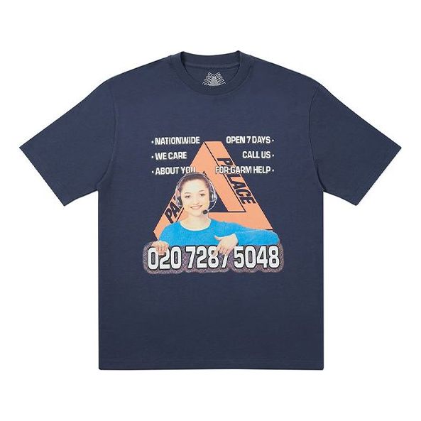 PALACE Bell Man Round Neck Short Sleeve Unisex Navy Blue P19TS004