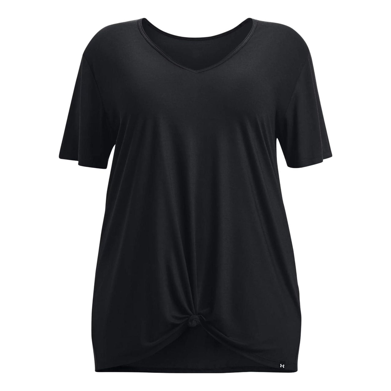 (WMNS) Under Armour Project Rock Completer Deep V T-shirt 'Black' 1380335-001