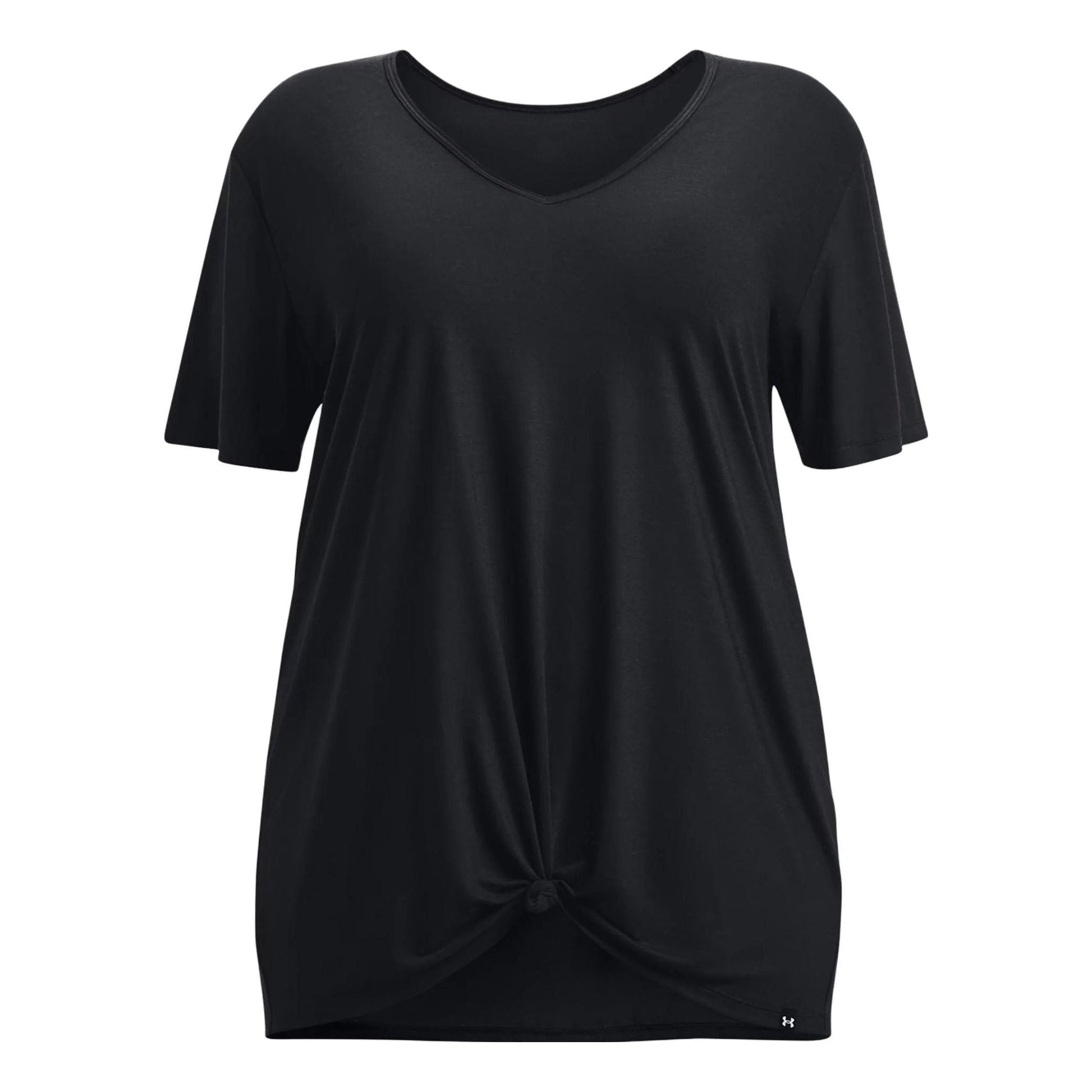 (WMNS) Under Armour Project Rock Completer Deep V T-shirt 'Black' 1380335-001