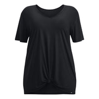 (WMNS) Under Armour Project Rock Completer Deep V T-shirt 'Black' 1380335-001