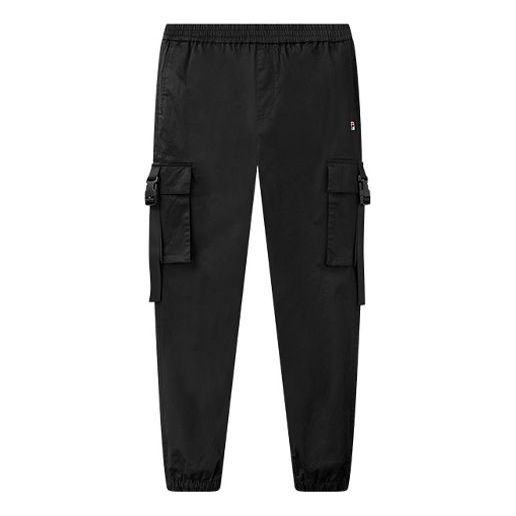 FILA Logo Pattern Bundle Feet Cargo Casual Pants Black F51M048811F-BK
