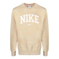 Men's Nike Arch Brand Logo Printing Tie Dye Round Neck Pullover Long Sleeves Beige DC0722-297