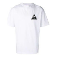 Men's PALM ANGELS Round Neck Short Sleeve White PMAA001S194130110110