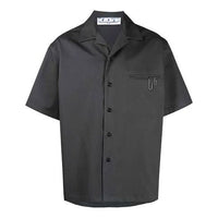 Men's Off-White FW21 Detail Short Sleeve Loose Fit Gray Shirt OMGA185F21FAB0010700